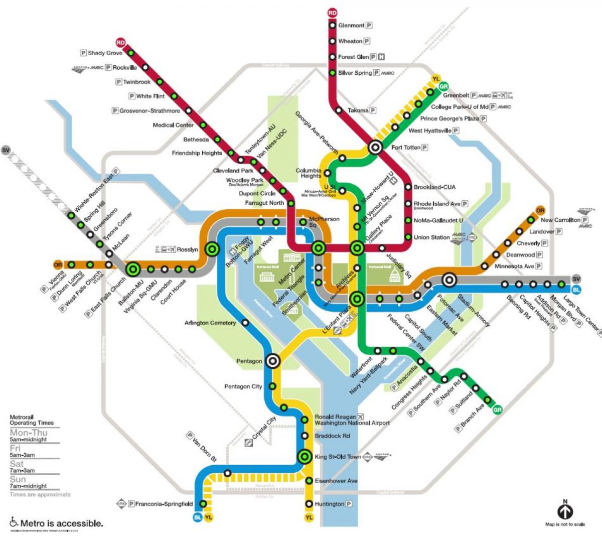 washington stația de metrou hartă