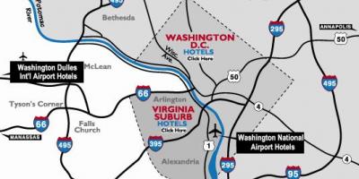 Washington dc area aeroporturi hartă