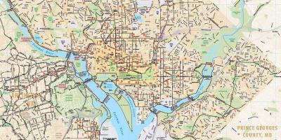 Washington dc bicicleta hartă