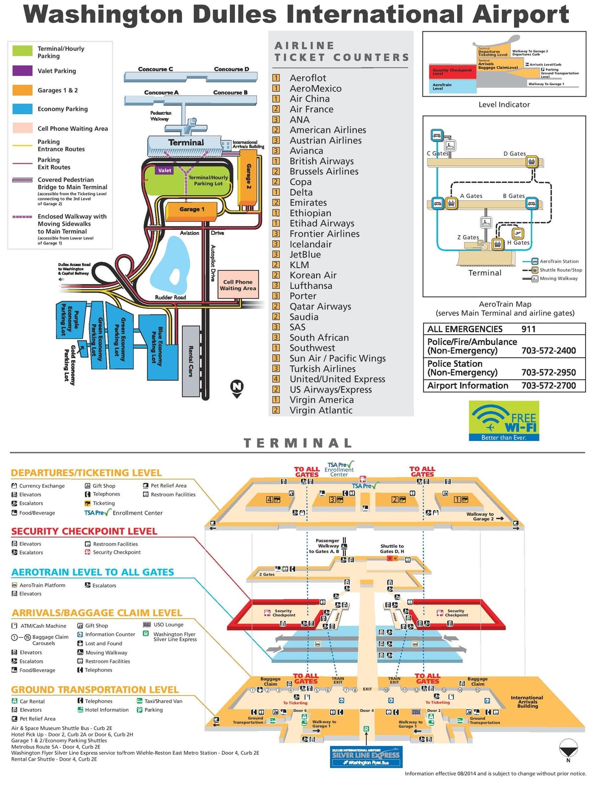 aeroportul internațional washington dulles hartă