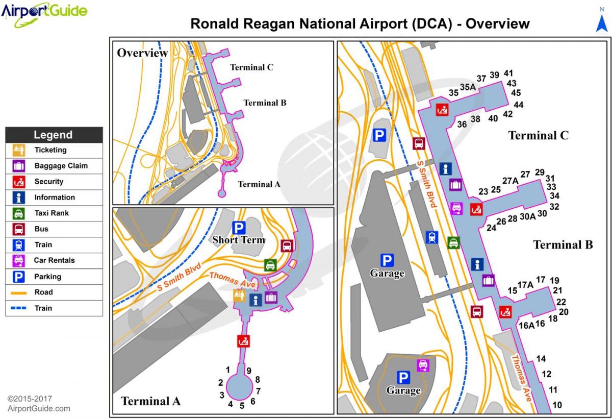 washington national airport hartă