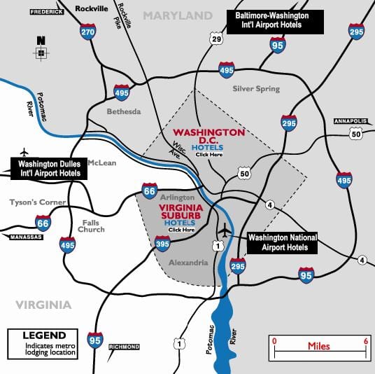 washington dc area aeroporturi hartă
