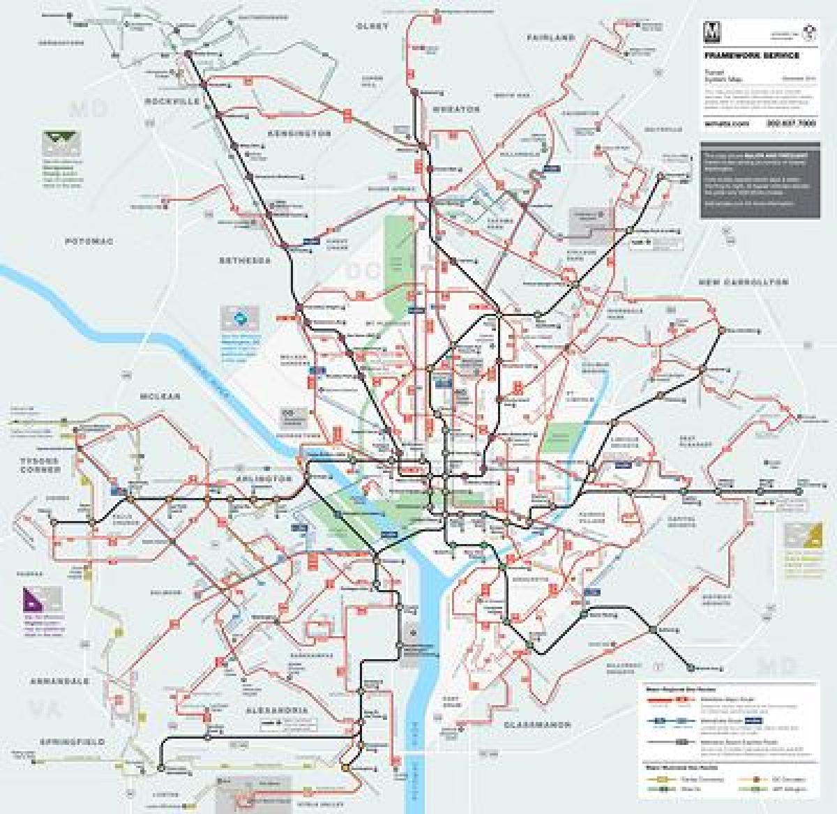 dc metro autobuz hartă