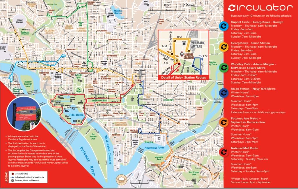 washington dc circulator hartă