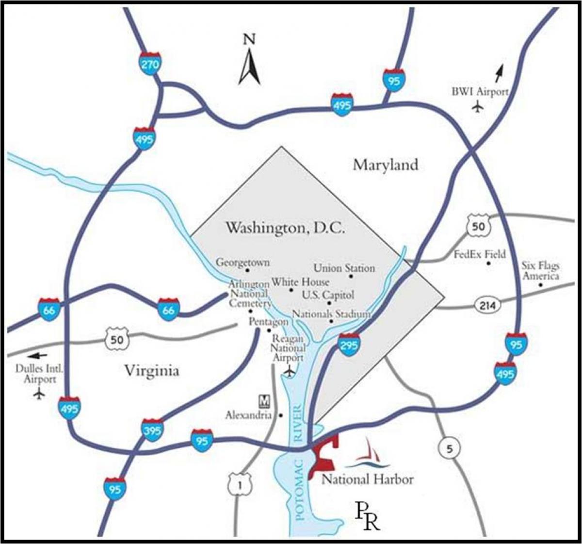 washington metropolitan area arată hartă