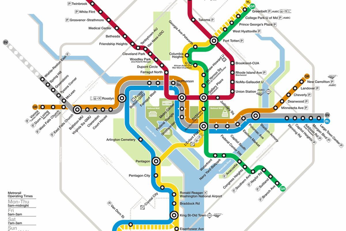 washington dc metro harta sistemului