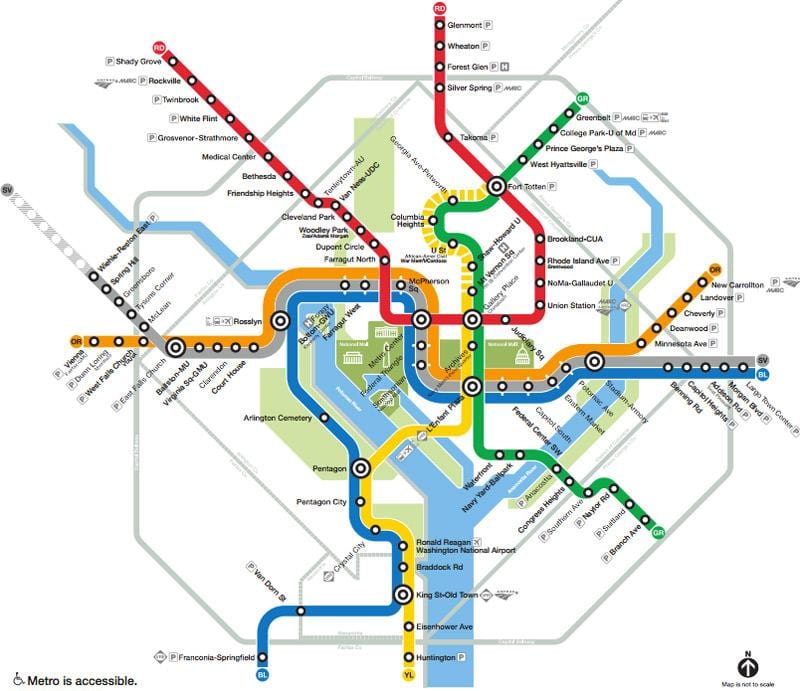 washington dc tren hartă
