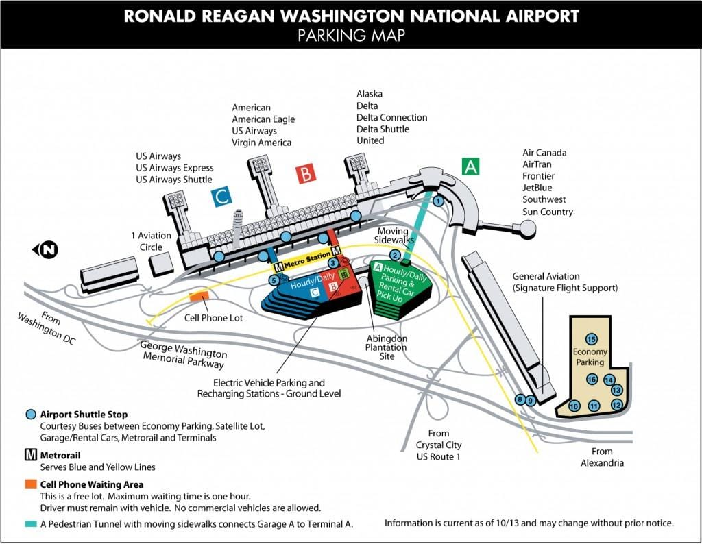 washington dca aeroport hartă