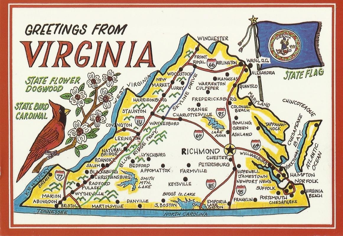 washington dc, virginia hartă