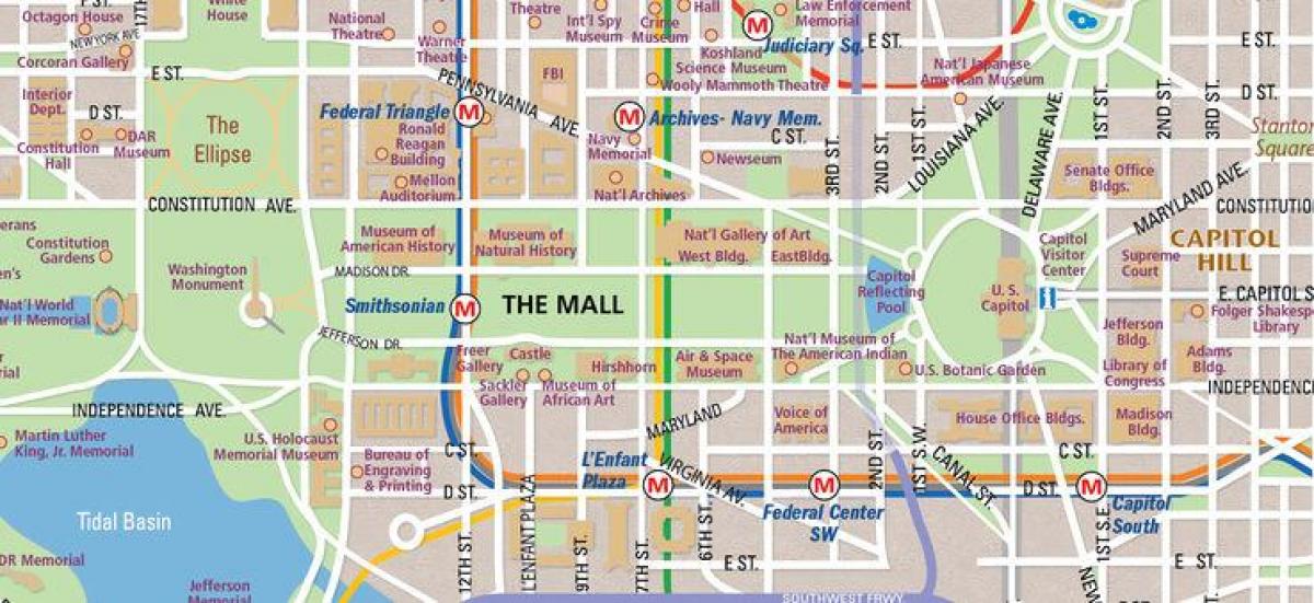 dc national mall hartă