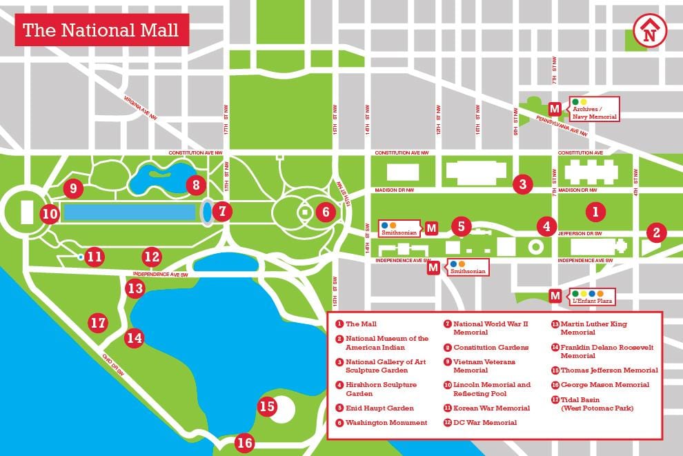 harta de national mall de parcare