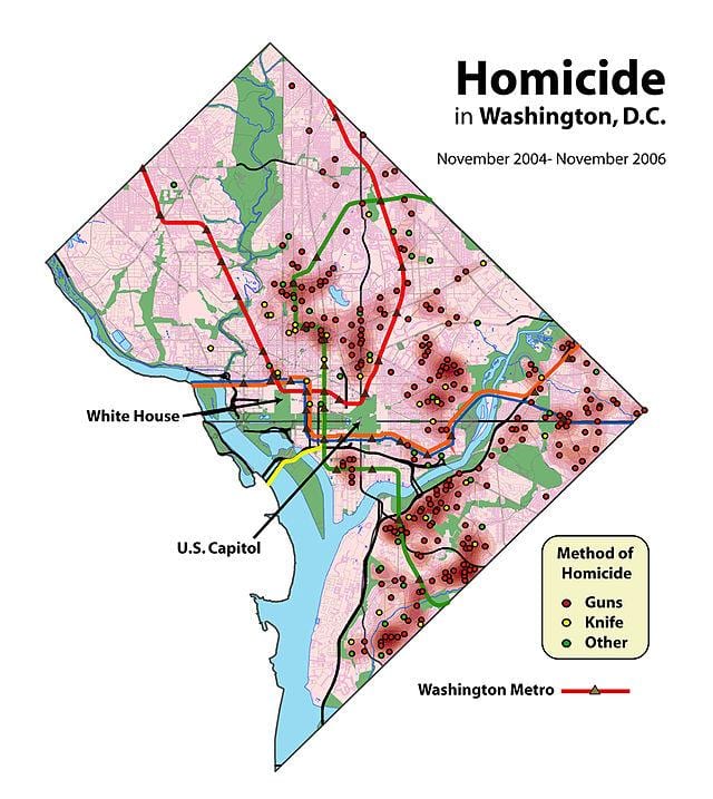 washington dc cartiere rău hartă
