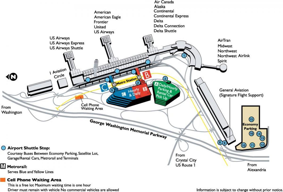 ronald reagan washington national airport hartă