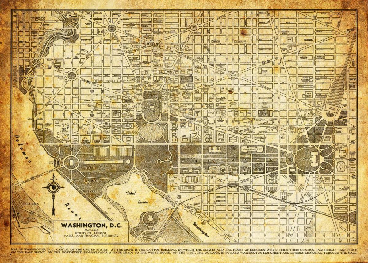 vintage dc hartă