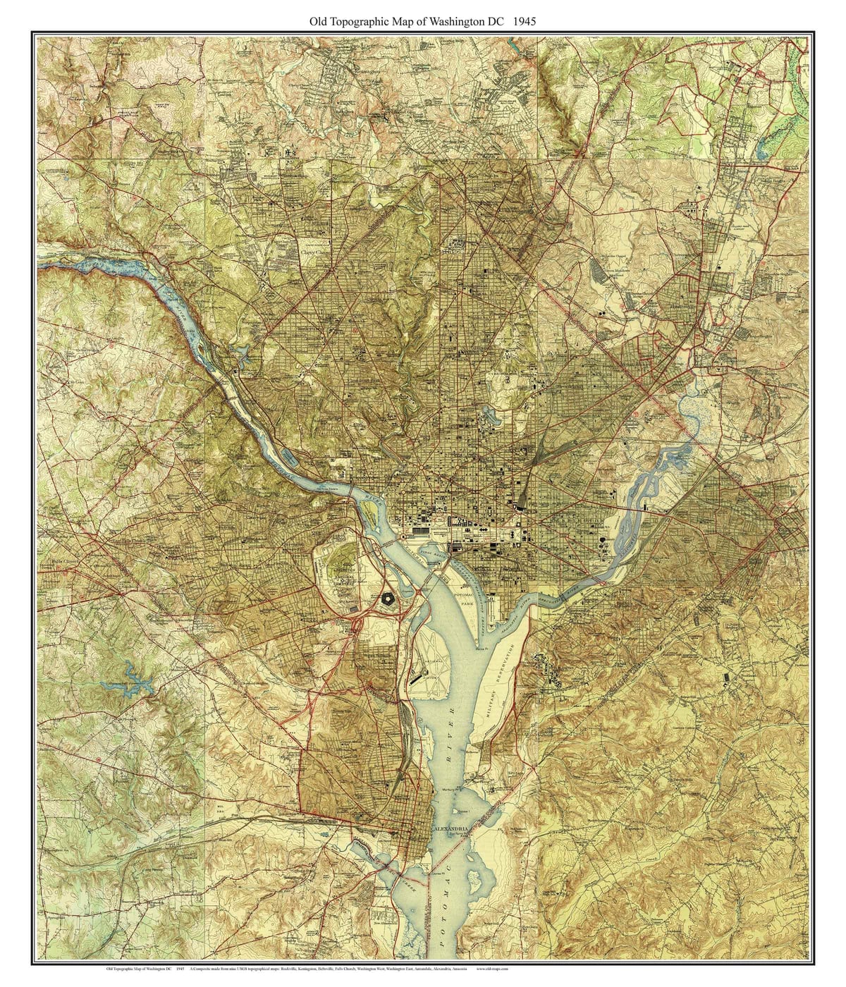 dc hartă topografică