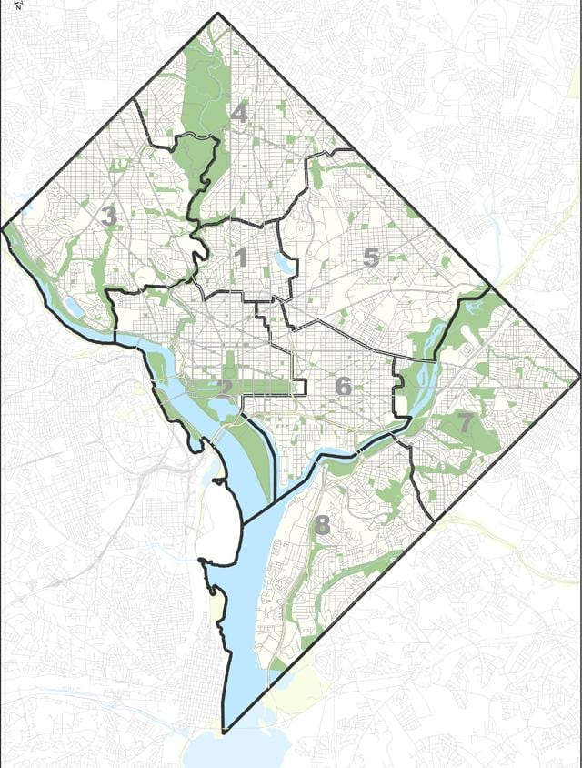 harta washington dc parcare gratuită