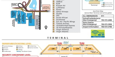 Washington dc dulles aeroport hartă