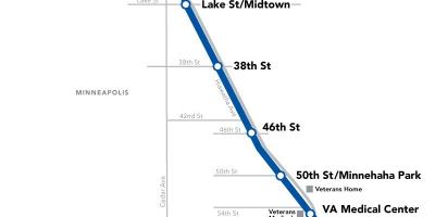 Linie albastră dc metro hartă