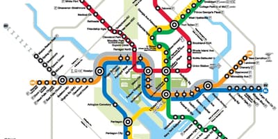 Washington dc argint line hartă