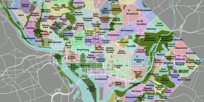 Washington, district hartă