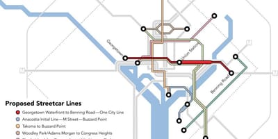 Washington dc tramvai hartă