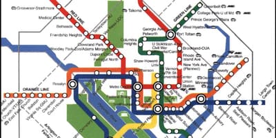 Washington dc metro tren hartă