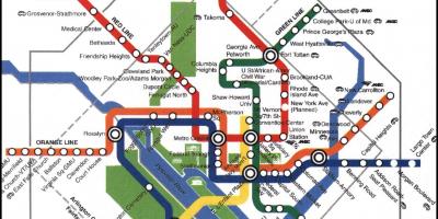 Washington dc metro tren hartă