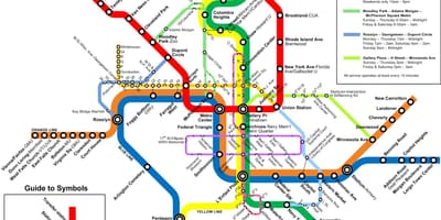 Washington metro autobuz hartă